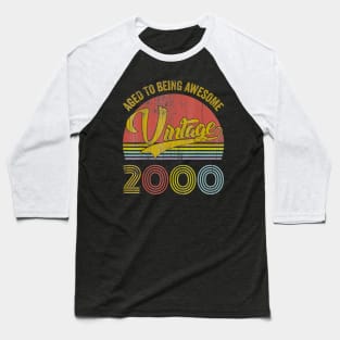 Classic 20th birthday for men women Vintage Rainbow 2000 Baseball T-Shirt